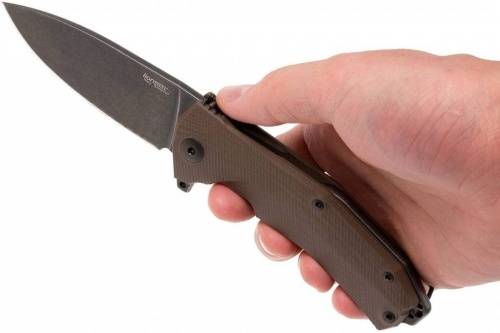 5891 Lion Steel KUR BBR G10 Brown Flipper фото 4