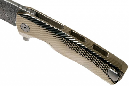 Складной нож Lion Steel ROK DD GL Damascus Gold фото 11